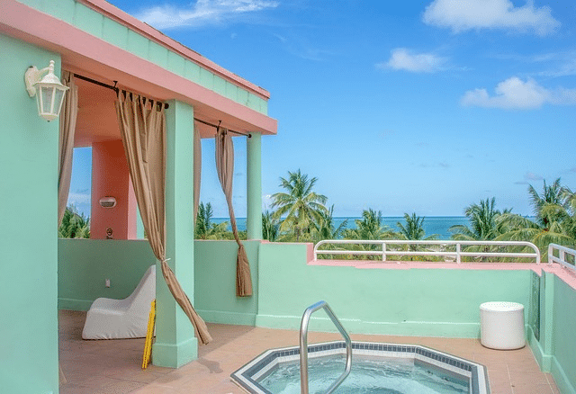 Outdoor pool and pool patio